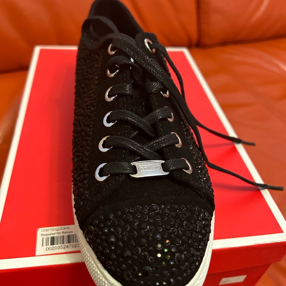 Coach black sneakers/keds Ian suede with black. In original box - Picture 4 of 7